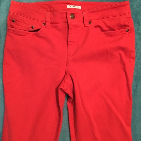 💚3/$25 Jones New York stretch size 8 deep orange jeans - Picture 2 of 14